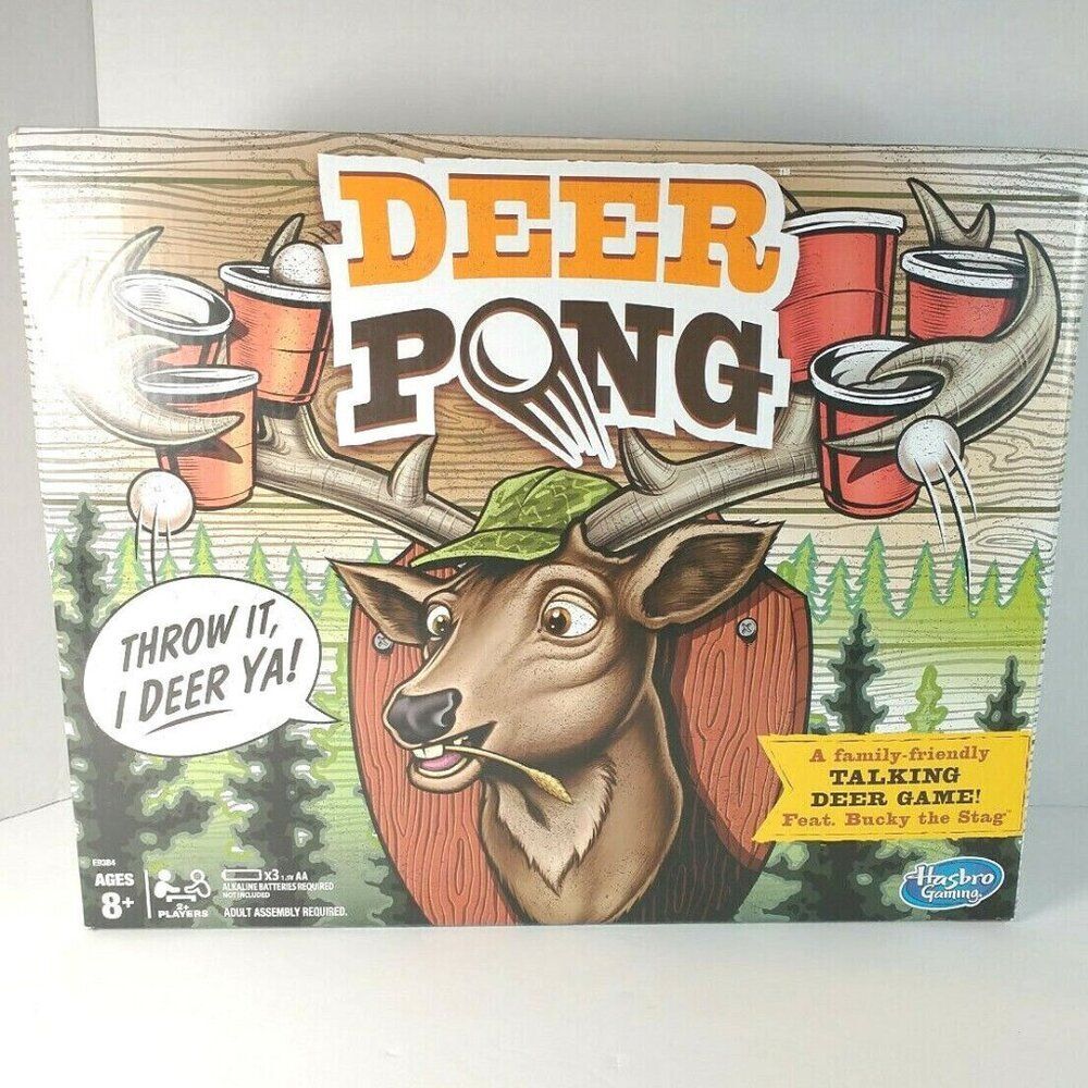 Hasbro Deer Pong Features Talking Deer Head and Music Bucky The Stag